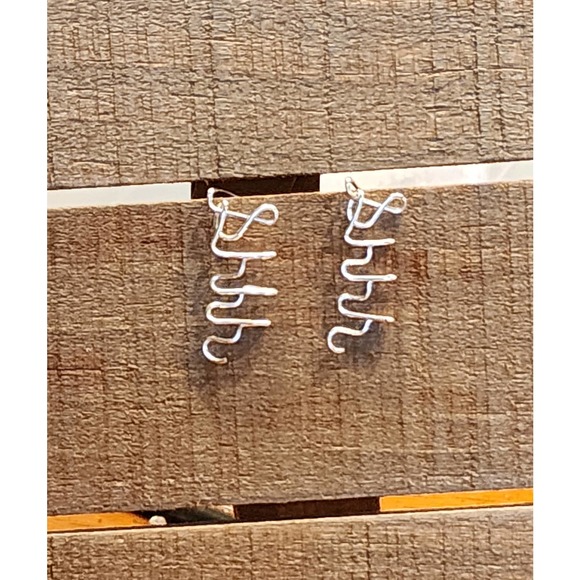 WIRE WORD EARRINGS CUSTOM STUD EARRINGS ARTISAN MADE HANDMADE CUSTOM - Picture 5 of 6